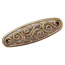 Yves Saint Laurent-YSL vintage brooch from the 80s-Golden