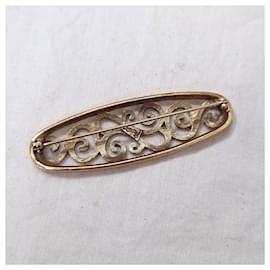 Yves Saint Laurent-YSL vintage brooch from the 80s-Golden