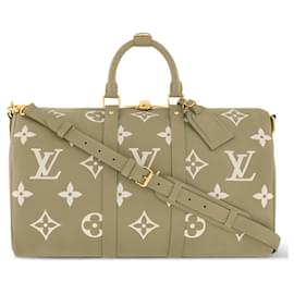 Louis Vuitton-LV Keepall bandouliere 45 leather green-Green