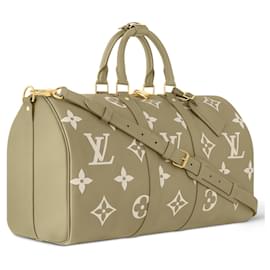 Louis Vuitton-LV Keepall bandouliere 45 leather green-Green