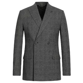 DIOR Gray tartan double-breasted jacket tone on tone New condition 52 Dark grey