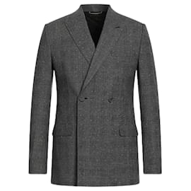 Dior-DIOR Gray tartan double-breasted jacket tone on tone New condition 52-Dark grey