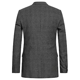Dior-DIOR Gray tartan double-breasted jacket tone on tone New condition 52-Dark grey