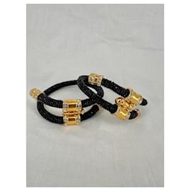 Dior-Snake bangles by Gianfranco Ferre-Black,Golden,Other,Gold hardware