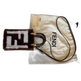 Fendi Sunshine mini handbag brown fur Brown