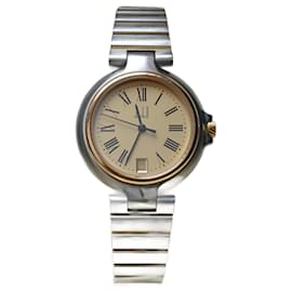 Alfred Dunhill-Retro quartz watch, Dunhill Millenium ref. 6 QMSM Swiss Made-Silvery,Golden