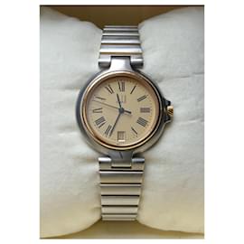 Alfred Dunhill-Retro quartz watch, Dunhill Millenium ref. 6 QMSM Swiss Made-Silvery,Golden