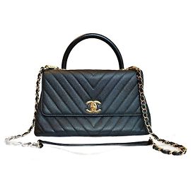 Chanel Black Leather Handbag Black