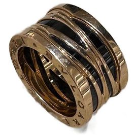 Bulgari Ring Rose Gold and Ceramic Size 56 Black
