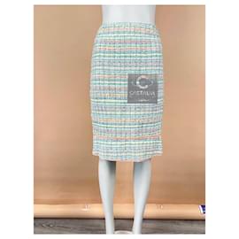 Chanel-6K$ Ribbon Tweed Skirt in Pastels-Multiple colors