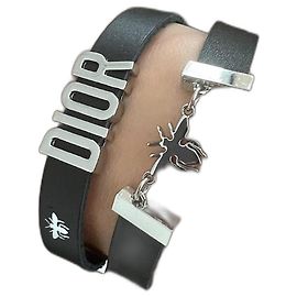 Dior double tour bee bracelet Silvery Silver hardware