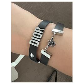 Dior-Dior double tour bee bracelet-Silvery,Silver hardware