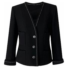 Chanel-New Coco Brasserie Black Tweed Jacket 38 FR-Black