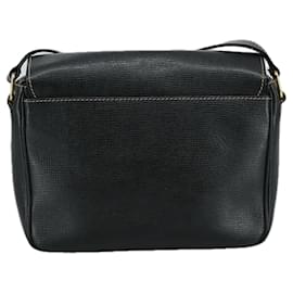 Céline-CELINE Shoulder Bag Leather Black Gold Auth 100870-Black,Golden