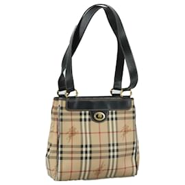 Autre Marque-Burberrys Nova Check Shoulder Bag PVC Leather Beige Auth 108592-Beige