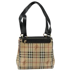 Autre Marque-Burberrys Nova Check Shoulder Bag PVC Leather Beige Auth 108592-Beige