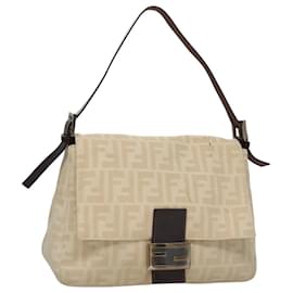 Fendi-Sac à bandoulière Mamma Baguette en toile Zucca FENDI beige Auth 107611-Beige