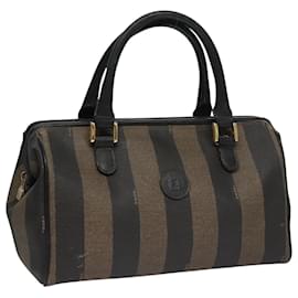 Fendi-Sac à main en toile Pecan FENDI marron noir Auth yk16568-Marron,Noir