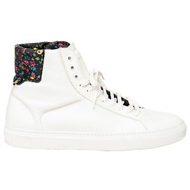 Givenchy Leder High-Top Sneakers Weiß