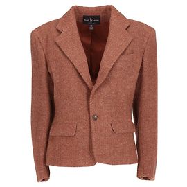 Giacca a spina di pesce marrone Ralph Lauren Marrone
