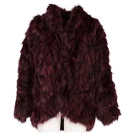 Autre Marque-A.N.G.E.L.O. Vintage Cult Burgundy Lapin Fur-Dark red