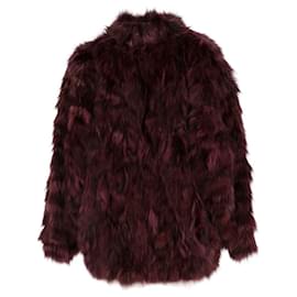 Autre Marque-A.N.G.E.L.O. Vintage Cult Burgundy Lapin Fur-Dark red