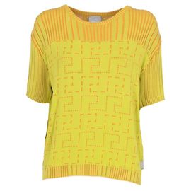 Top de punto amarillo de Versace - años 2000 Amarillo