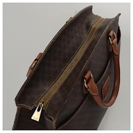 Céline-CELINE Macadam Canvas Hand Bag PVC Leather Brown Gold Auth yk16623-Brown,Golden
