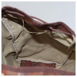 ETRO Paisley Backpack Nylon Brown Gold Auth bs21317 Brown Golden