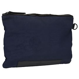 Pochette Calligraphie Berluti en nylon bleu marine Auth bs21333 Bleu Marine