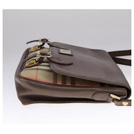 Autre Marque-Burberrys Nova Check Shoulder Bag Canvas Beige Brown Auth 107624-Brown,Beige