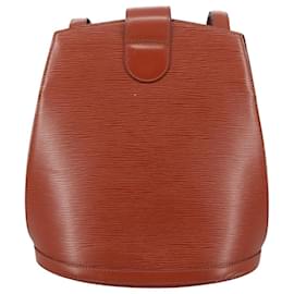 Louis Vuitton-LOUIS VUITTON Epi Cluny Shoulder Bag Brown M52253 LV Auth 105898-Brown