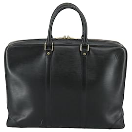 Louis Vuitton-LOUIS VUITTON Epi Porte Documents Voyage Business Bag Black M54472 Auth 109026-Black