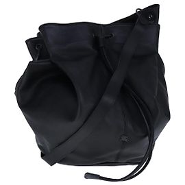 Borsa a spalla in pelle nera Auth am7339 di BURBERRY Nero