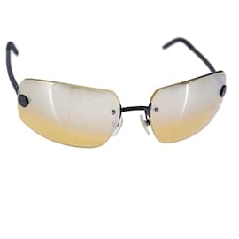 Chanel-CHANEL Sunglasses metal Black CC Auth bs21240-Black