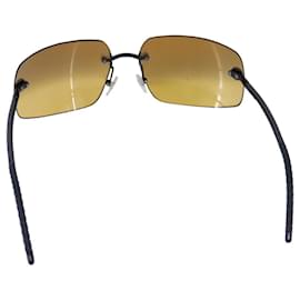 Chanel-CHANEL Sunglasses metal Black CC Auth bs21240-Black