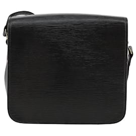 Louis Vuitton-LOUIS VUITTON Epi Cartouchiere MM Shoulder Bag Black Noir M52242 LV Auth 109003-Black