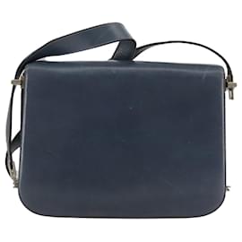 Céline-CELINE Shoulder Bag Leather Blue Auth 105737-Blue