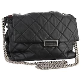 Autre Marque-Stella MacCartney Chain Hand Bag Leather 2way Black Silver Auth mr934-Black,Silvery