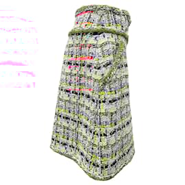 Chanel-Chanel White / Coral Multi Metier d'Art Boucle Tweed Lesage Knit Skirt-Multiple colors