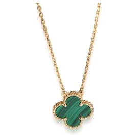 Van Cleef & Arpels-Van Cleef & Arpels Alhambra Malachite Pendant Necklace in 18K Yellow Gold-Other