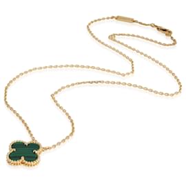 Van Cleef & Arpels-Van Cleef & Arpels Alhambra Malachite Pendant Necklace in 18K Yellow Gold-Other
