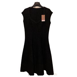 Robe Alaïa en coton noir Noir
