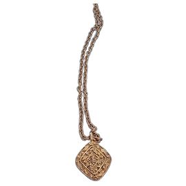 Collier Chanel plaqué or Doré