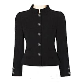 Chanel-Rare CC Gripoix Buttons Black Tweed Jacket-Black