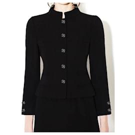 Chanel-Rare CC Gripoix Buttons Black Tweed Jacket-Black