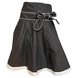 Falda de algodón negra Marc Jacobs con cinta Negro
