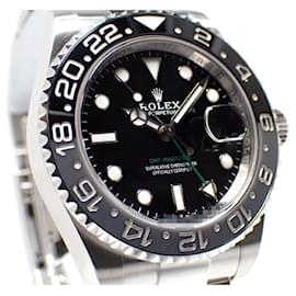 Rolex-ROLEX GMT MasterII gray/ black bezel Oyster Bracelet 126710GRNR '24 Mens-Silvery