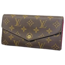 Louis Vuitton-Louis Vuitton Long Wallet Monogram Portefeuille Sarah-Brown,Fuschia