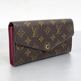 Louis Vuitton-Louis Vuitton Long Wallet Monogram Portefeuille Sarah-Brown,Fuschia